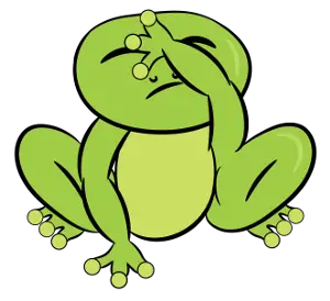 Green and Grumpy frog