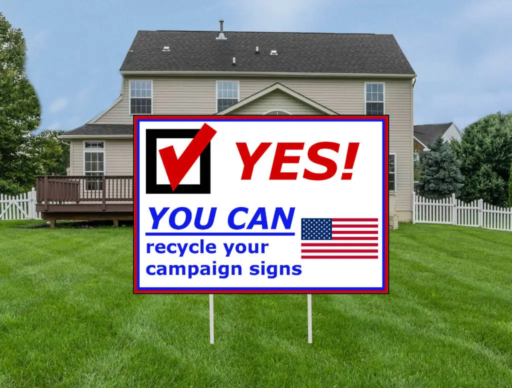 Campaign sign on lawn