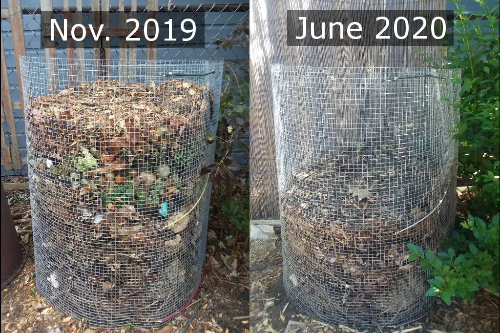 Before and after compost bin photo