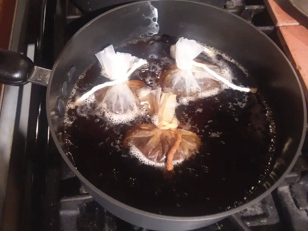 Chai tea simmering on stovetop