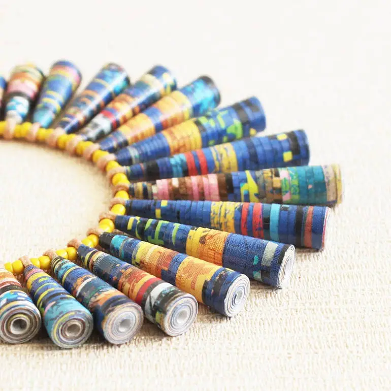 Recycled comic paper necklace