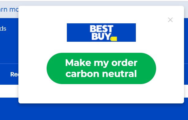 Make my order carbon neutral button.