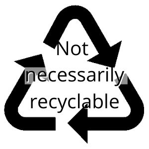 Recycle symbol - not necessarily recyclable