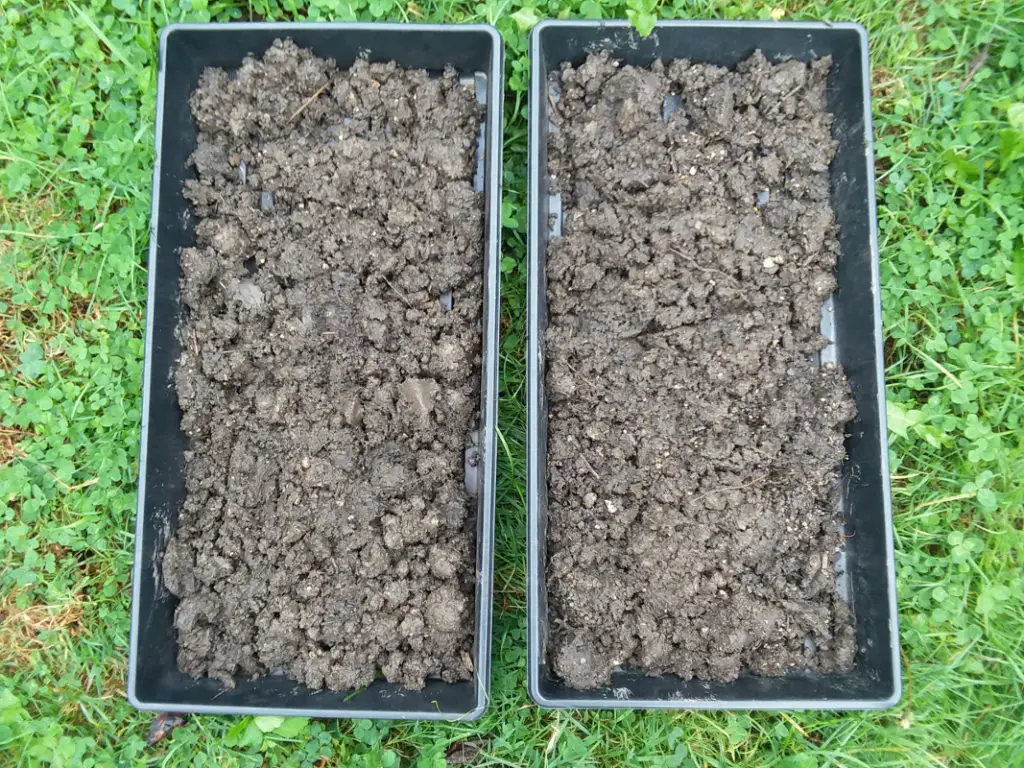 Soil drying in trays