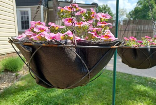 Fabric flower basket liners by EZ Swap Pots